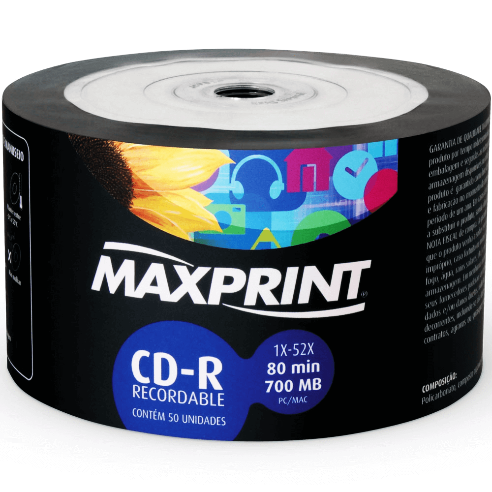 CDRMaxprint700mb80min1x52x50Unidades