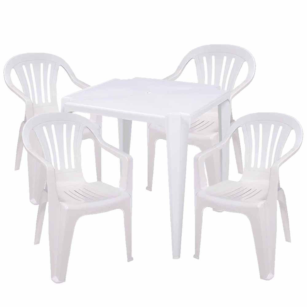 Conjunto De Mesas E 4 Cadeiras De Plastico Rei Do Plastico