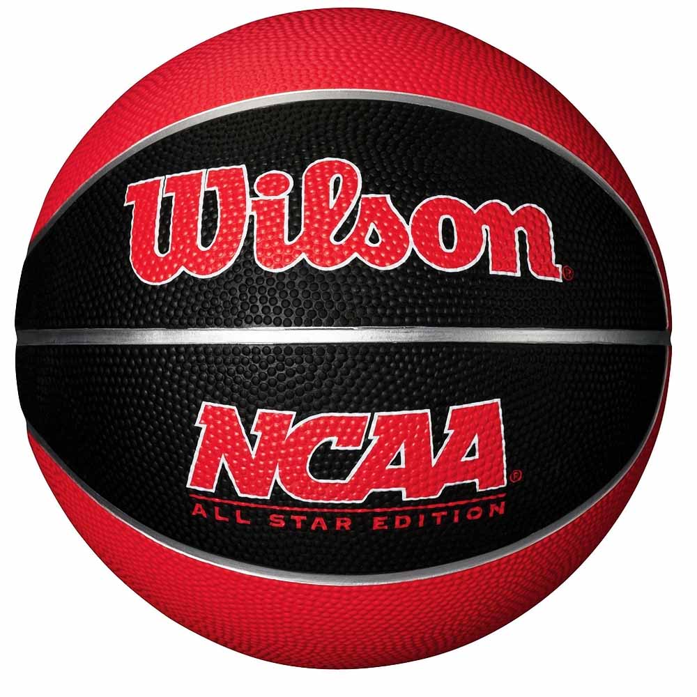 Bola de Basquete Wilson NCAA Mini Preta e Vermelha