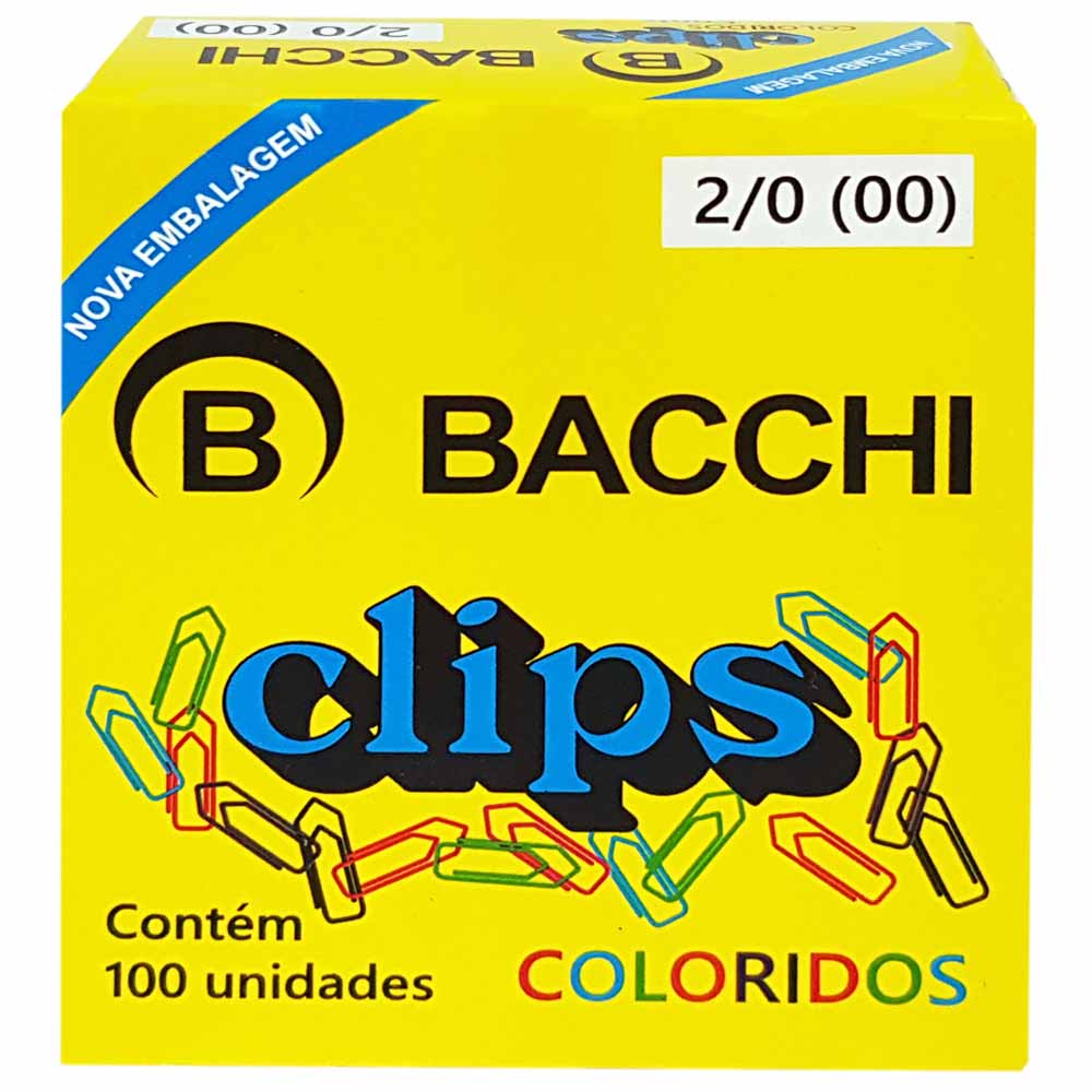 ClipsparaPapel20ColoridoBacchi100Unidades
