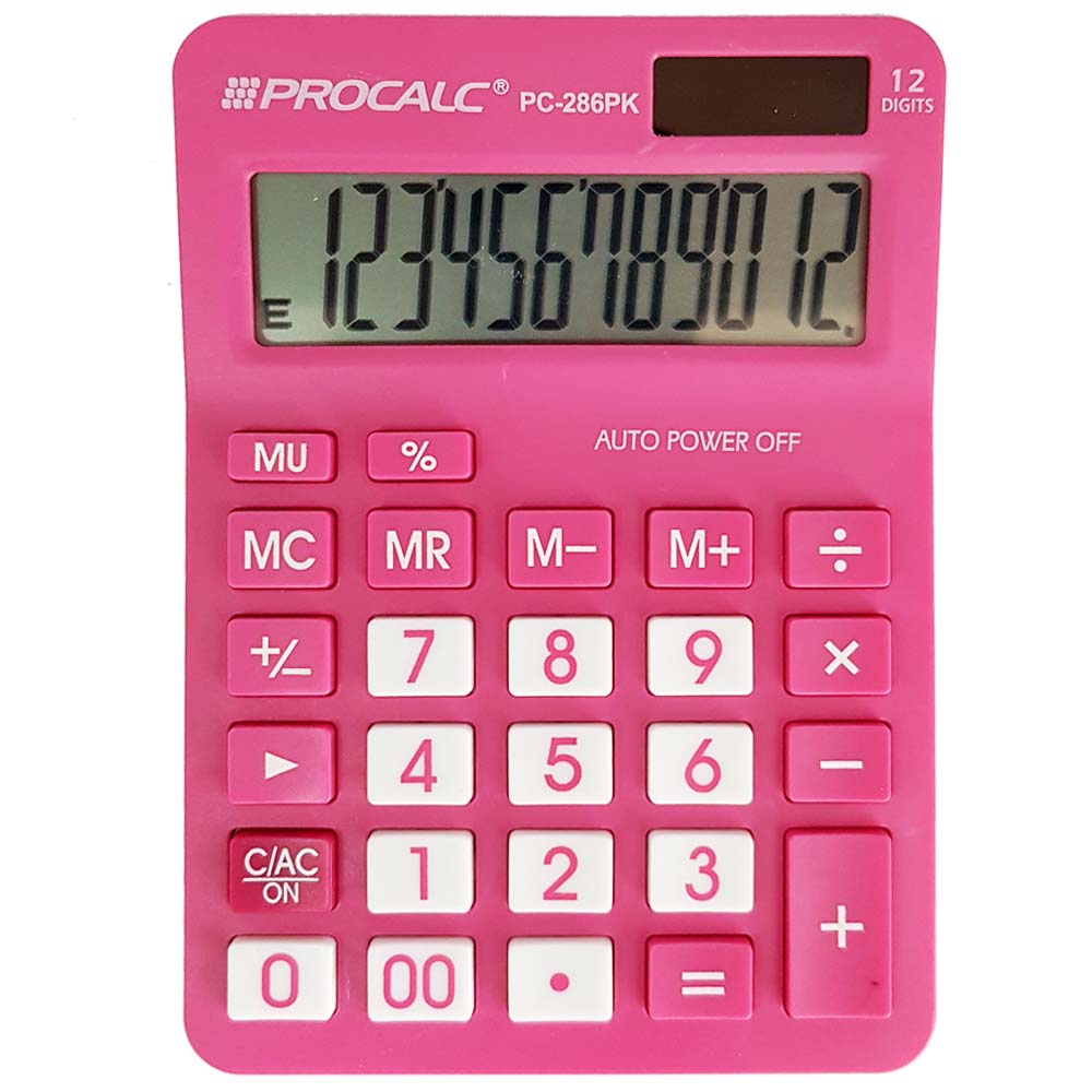 CalculadoradeMesaProcalcPC286Rosa12Digitos