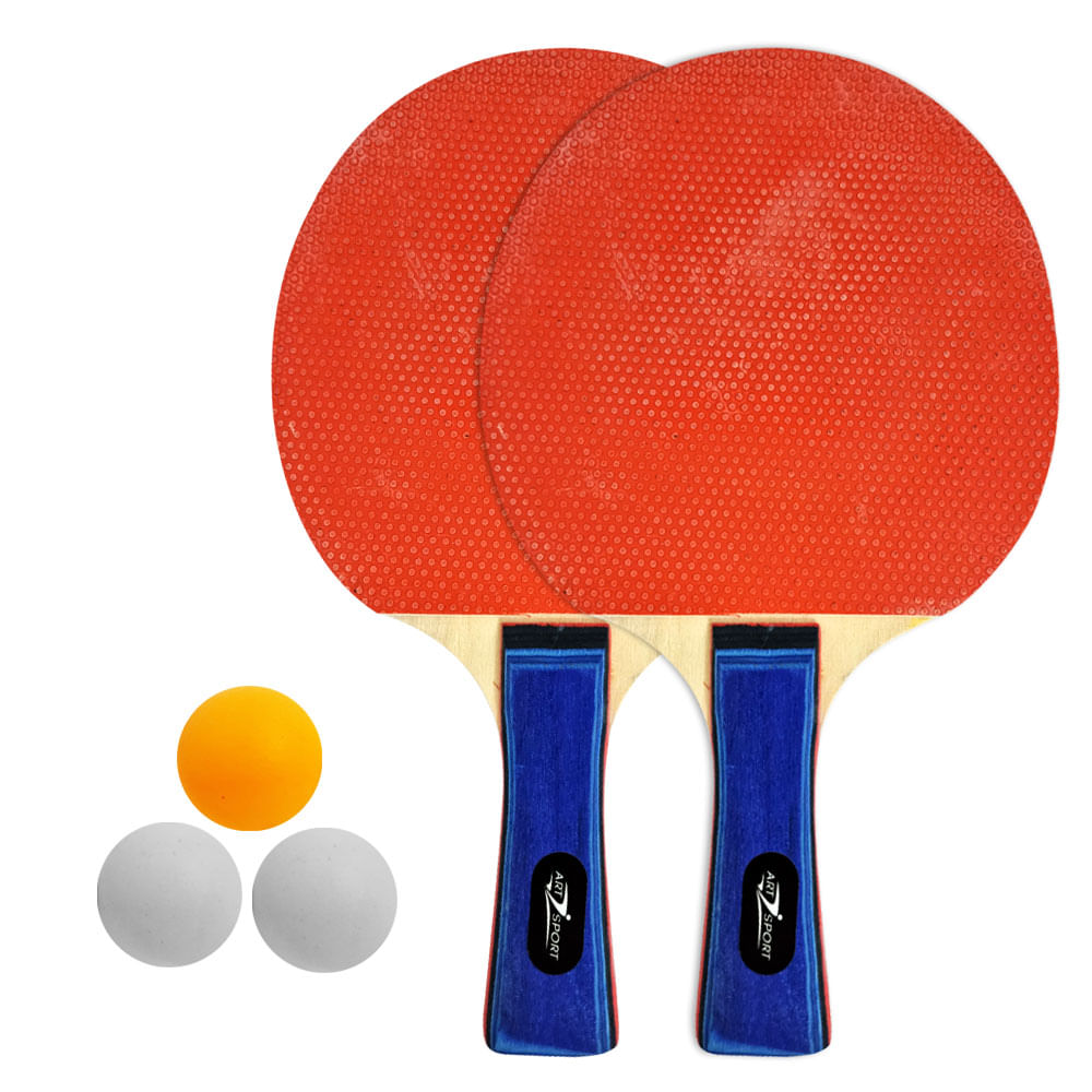 KitPingPongRaqueteeBolinha5PecasArtSport