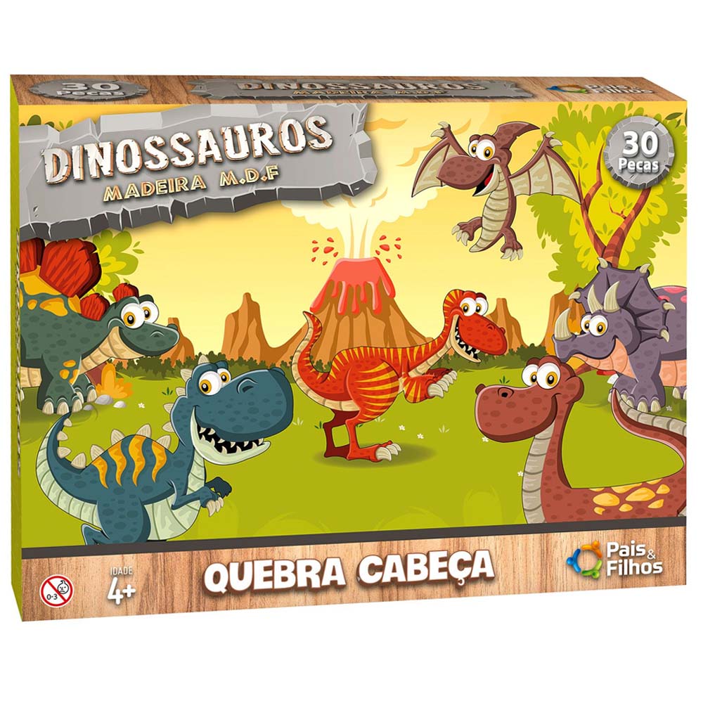 QuebraCabecaDinossaurosMDF30PecasPaiseFilhos