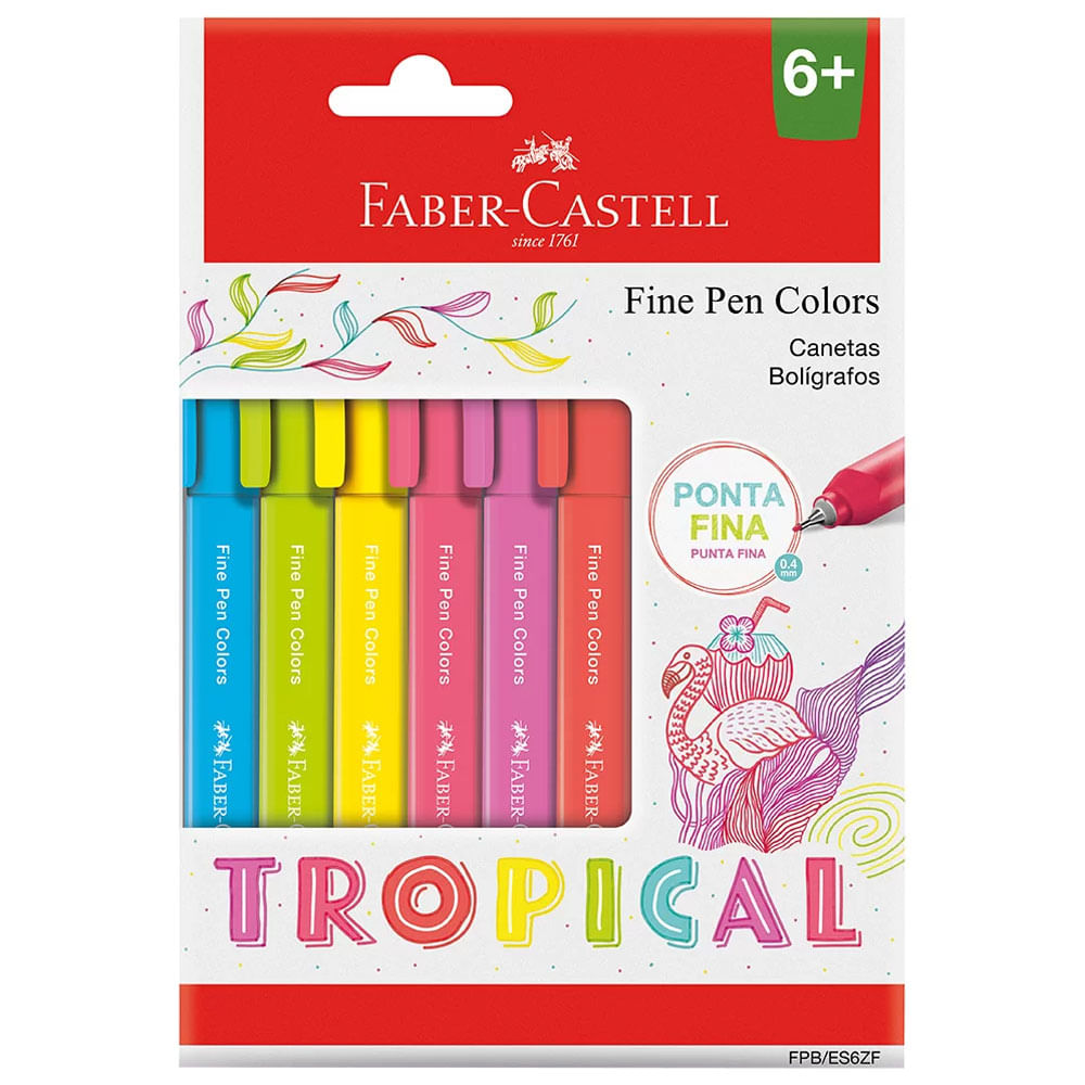 CanetaFinePenTropical6Cores04FaberCastell