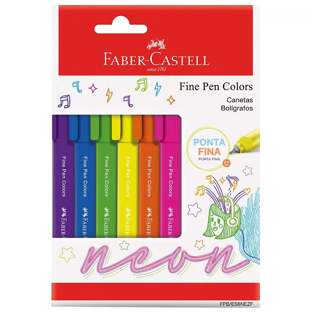CanetaFinePenNeon6Cores04FaberCastell
