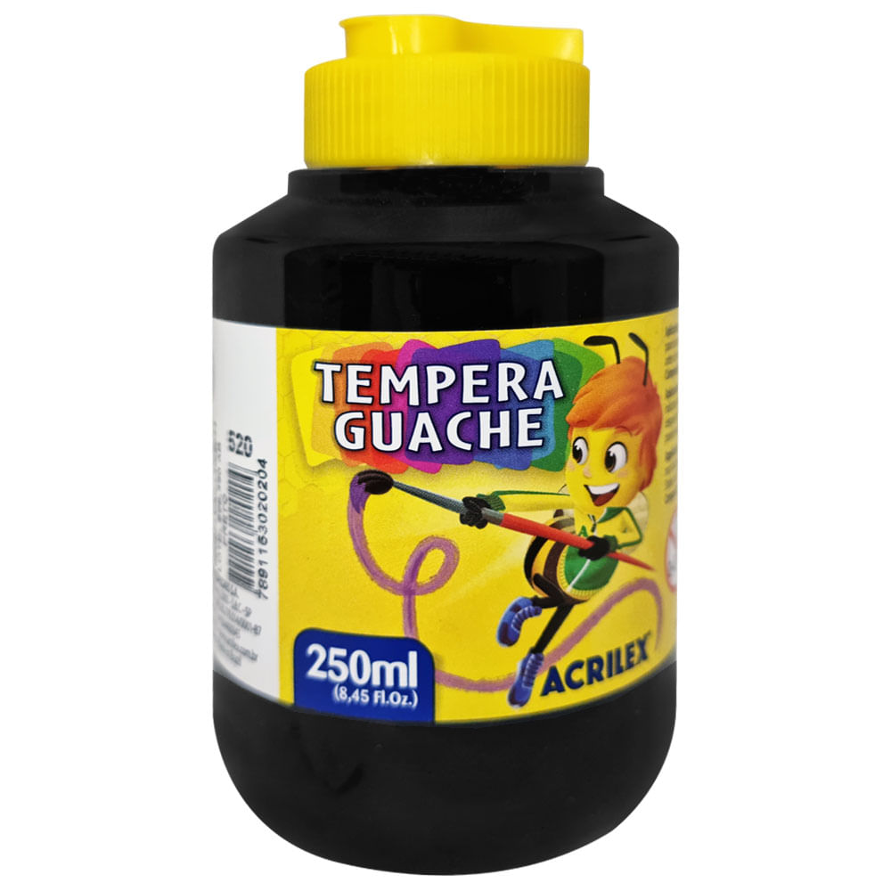 TemperaGuache250ml520PretoAcrilex