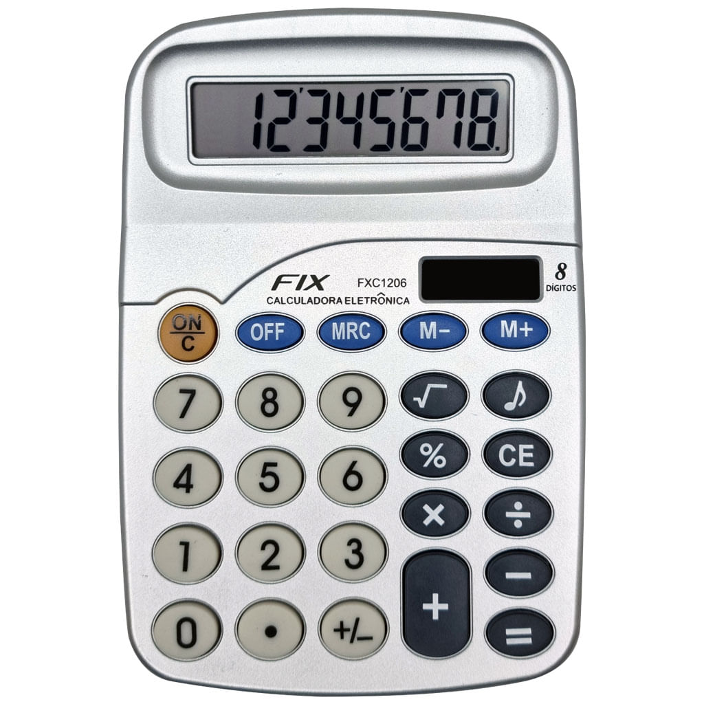 CalculadoradeMesa8DigitosPrataFixFXC1206